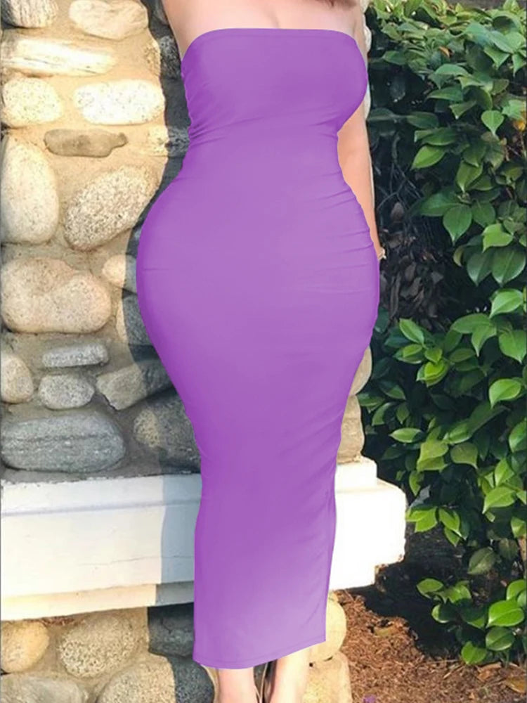 Sleeveless Chest Wrapped Long Beach Dress