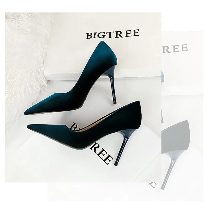 BIGTREE Shoes High Heels Shoes Suede