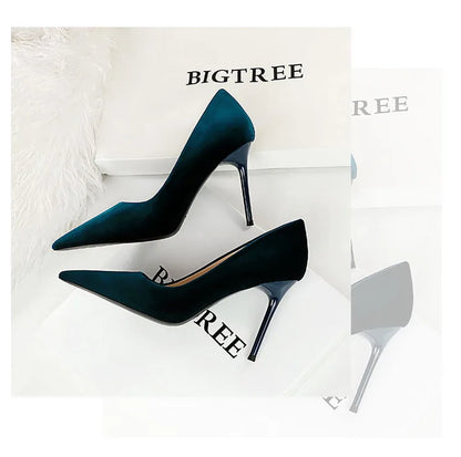 BIGTREE Shoes High Heels Shoes Suede
