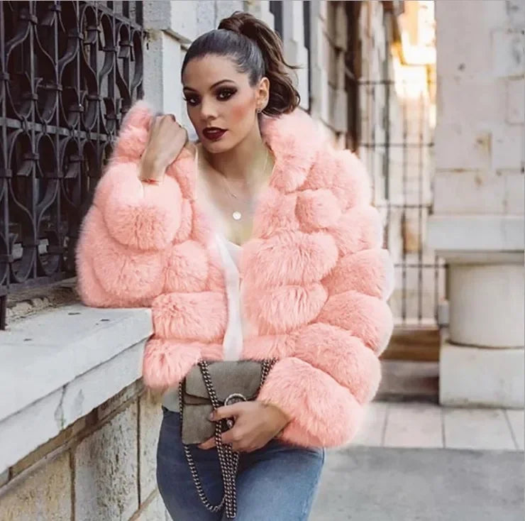 Faux Fur Fox Coats Short Coat