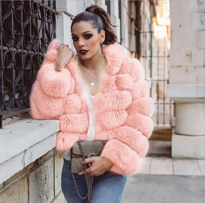 Faux Fur Fox Coats Short Coat