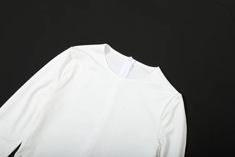 Weird Puss Sexy Fall Jumpsuits Women Diy Shirring o-Neck Full Sleeve Midnight Party Club Stretch Activity Fitness Slim Overalls