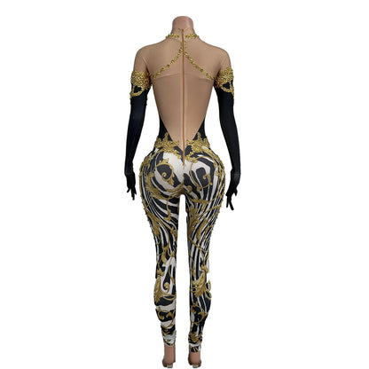 Sparkly Zebra Print Jumpsuit