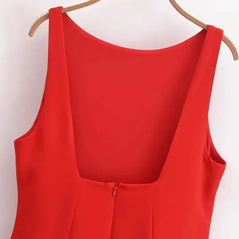 HXAO White Short Dress Women's Ruffle Backless Party Dresses Black Red Sleeveless Bodycon Mini Dress Woman Summer Sexy Vestidos