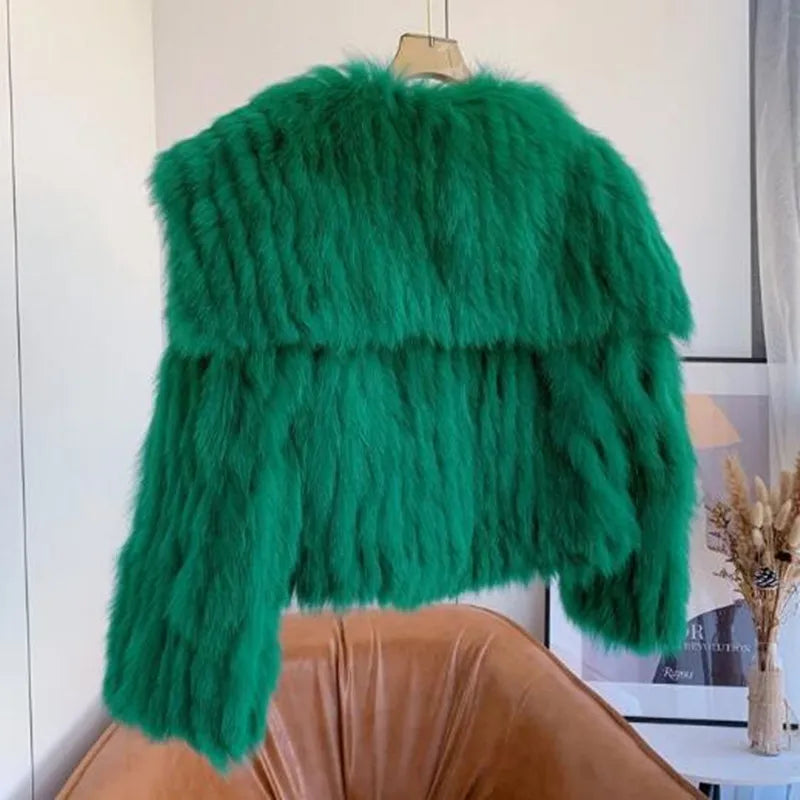 Imitation fur short coat woven Rex