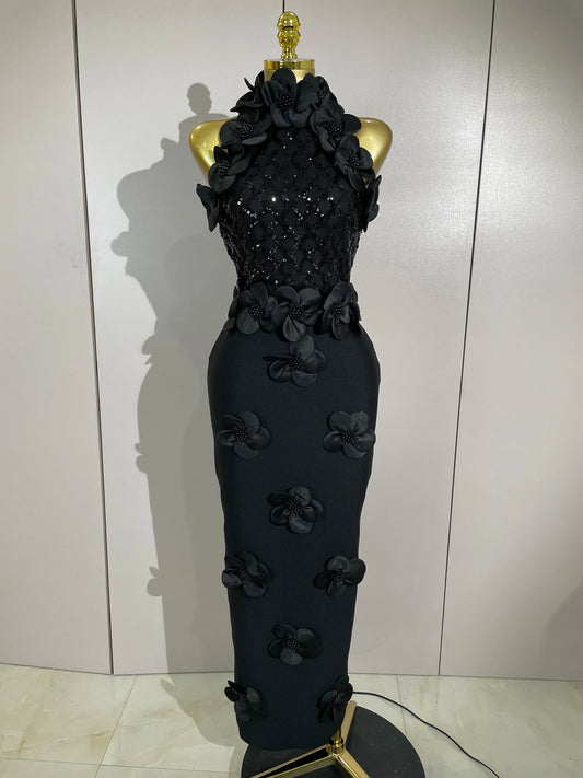 Birthday Party Dresses Black Red Beaded