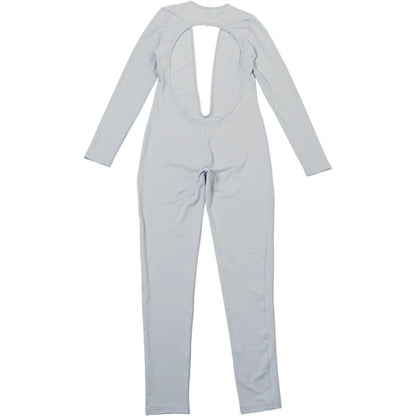 Cut-Out Backless Long Sleeve Jumpsuit