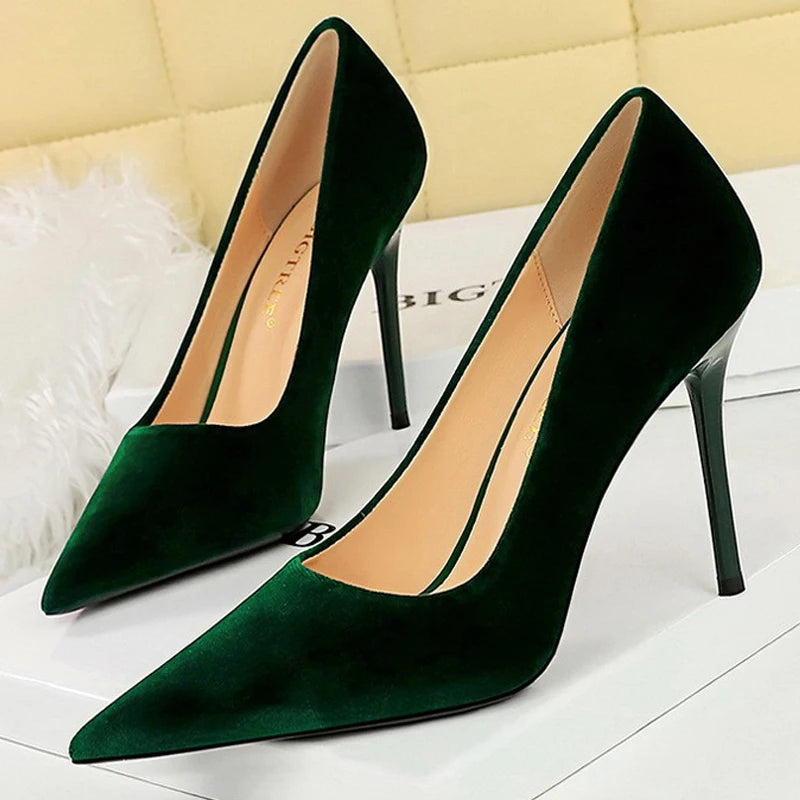 BIGTREE Shoes High Heels Shoes Suede