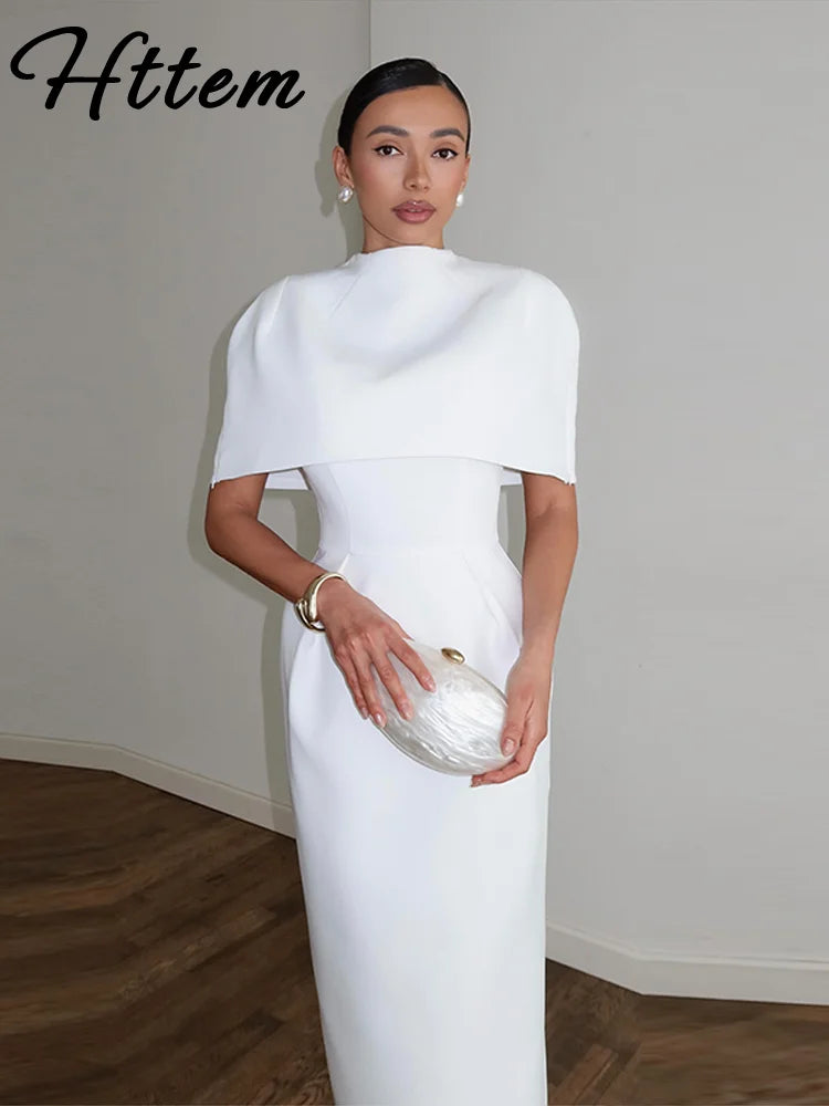 Solid Shawl Dress Suit Short Sleeve