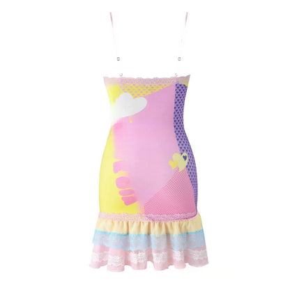 Lace Trim Bodycon Mini Dress