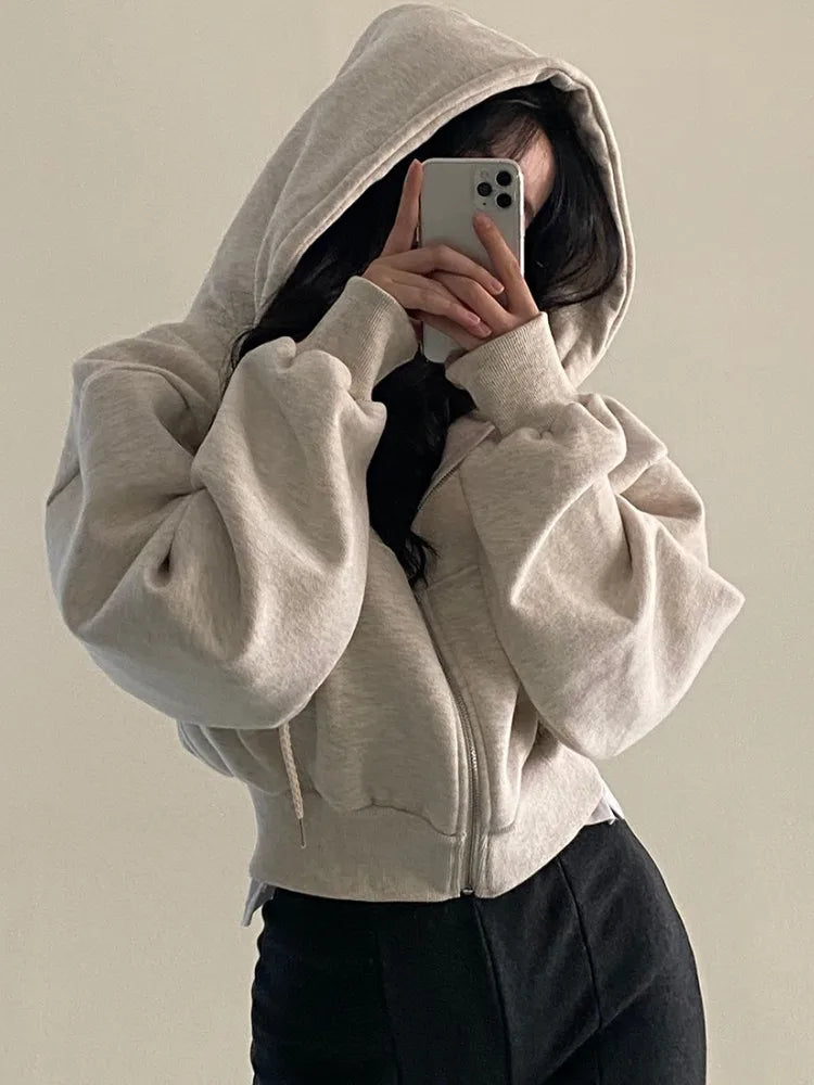 6colors Korean Hoodie Coats Short Warm