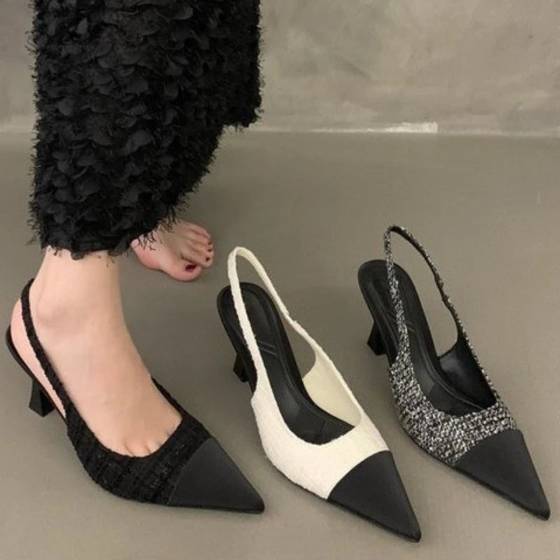 Pointed Toe Stiletto Backless Sandals