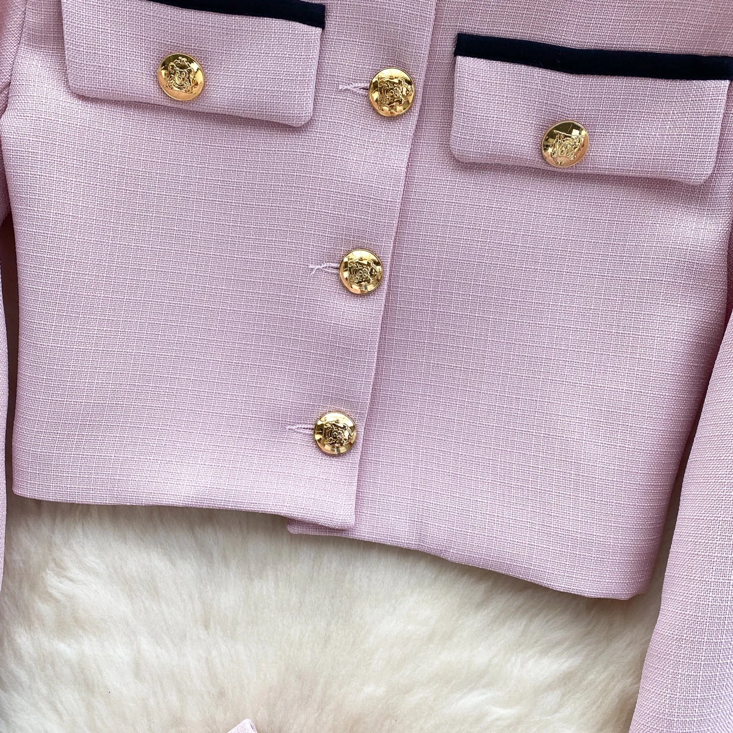 KUSAHIKI 2024 Spring Women's Color Block Short Cardigan Coat + High Waisted Pleated Half Skirt Two Piece Set