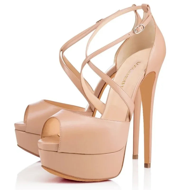 LOSLANDIFEN Pumps Nightclub Sandal Ultra Bride