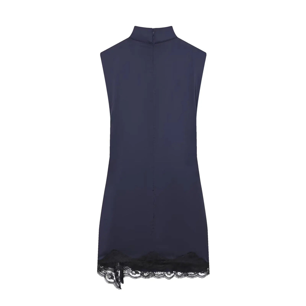 Lace Patchwork Satin Mini Dress