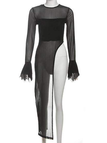 Asymmetrical Flared Sleeve Top