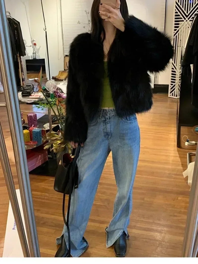 Faux Fur Coat Clothing Y2K New