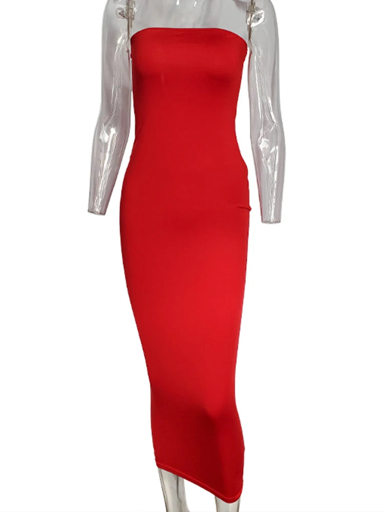 Sleeveless Chest Wrapped Long Beach Dress