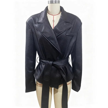 Lace-Up Faux Leather Moto Jacket