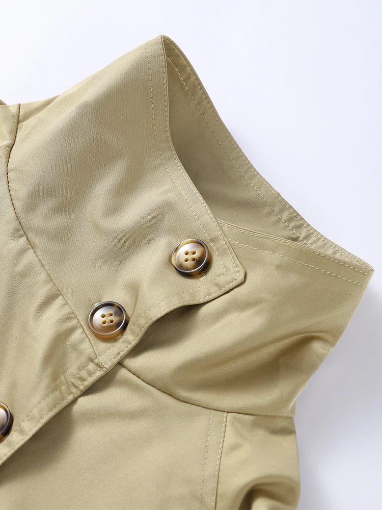 Double-Breasted Belted Trench Jacket