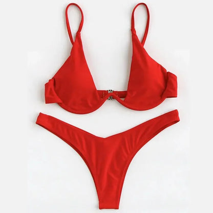 New Underwired High Cut Bikini Push