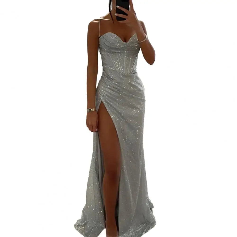 Bodycon Dress Shiny Sequins Spaghetti Strap