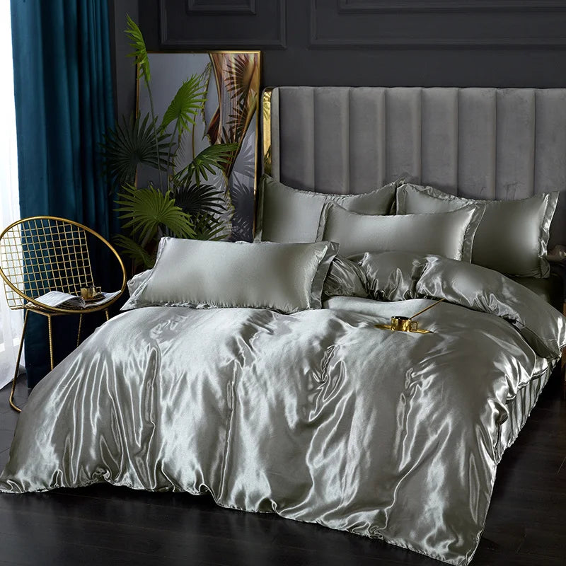 Luxury Mulberry Silk Solid Bedding Set