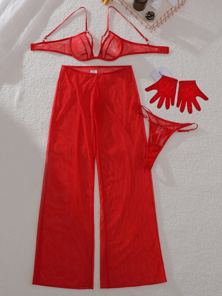 Lingerie Steel Ring Bra Underwear Transparent Exotic Sets Sexy Lingerie for Woman Delicate Bilizna Sexy Intimate