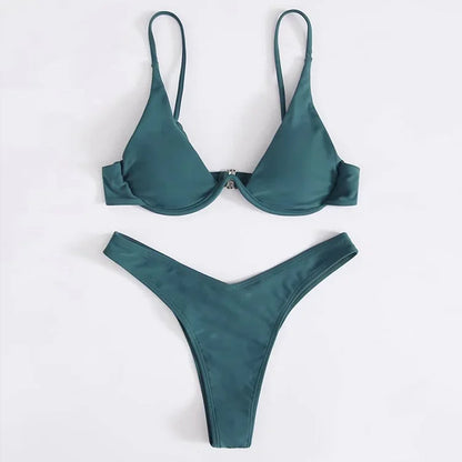 New Underwired High Cut Bikini Push