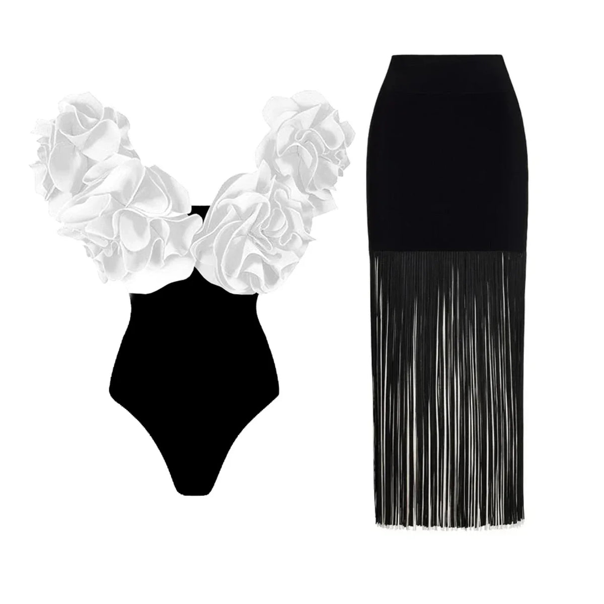 Off-Shoulder Ruffle Push-Up Swimsuit