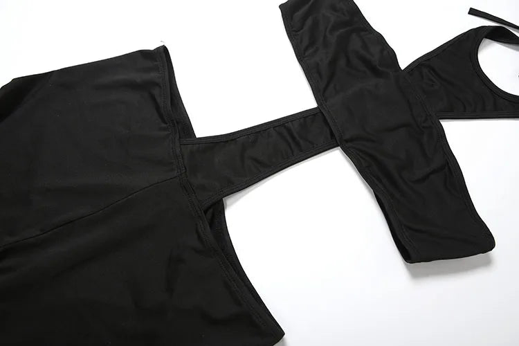 Weird Puss Sexy Jumpsuit Women Midnight Coquette Sleeveless Waistless Skinny Midnight Clubwear Stretch Workout Activity Overalls