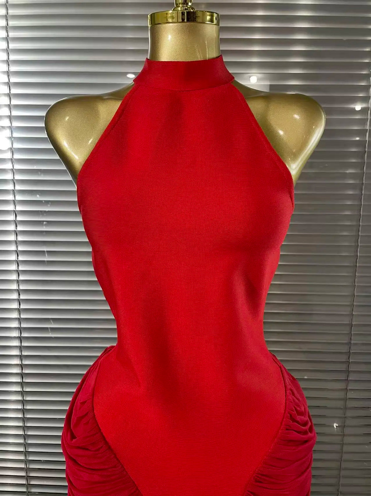 Red Color Off the Shoulder Bodycon