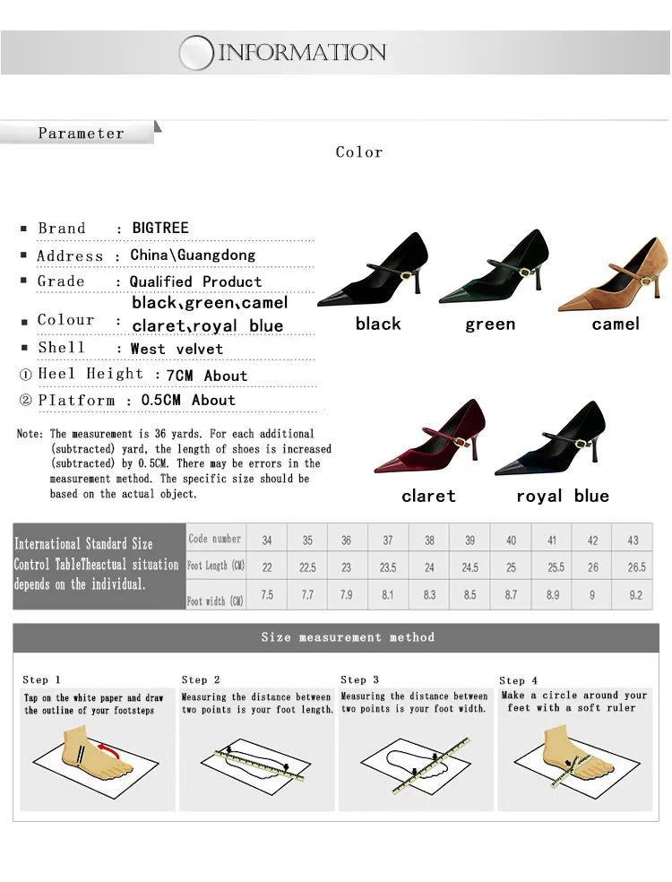 BIGTREE Shoes New Buckle Design Pumps