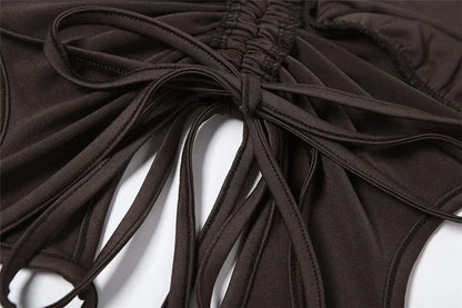New Dark Y2k Punk Drawstring Bandage