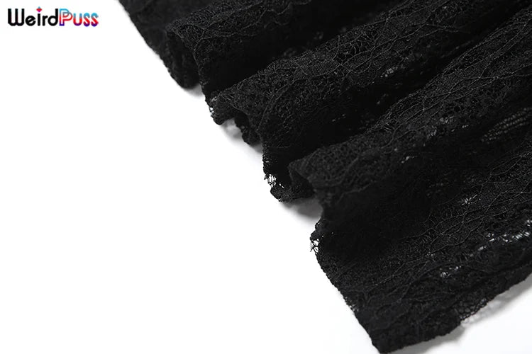 Weird Puss Sexy Mesh Halter Jumpsuit Women Backless Skinny Low-Neck Midnight Birthday Party Clubwear Activity Workout Overalls