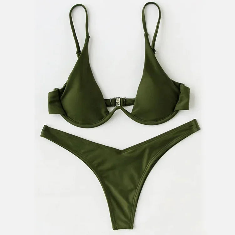 New Underwired High Cut Bikini Push