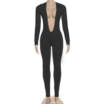 STYLISH Cut Out Jumpsuits Long Sleeve