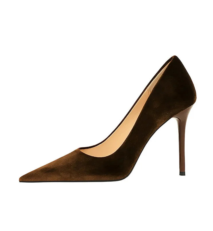 BIGTREE Shoes High Heels Shoes Suede