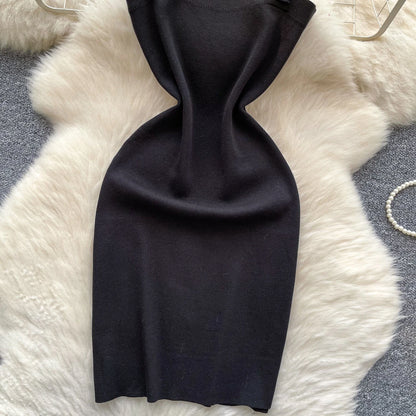 Ribbed Knit Backless Mini Dress