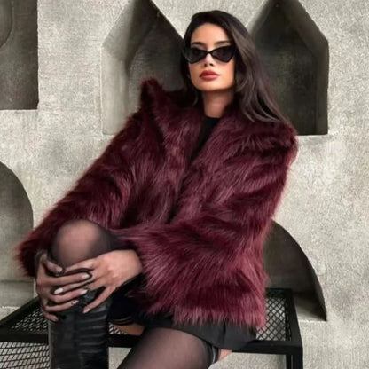Plush Burgundy Crop Bomber Jacket