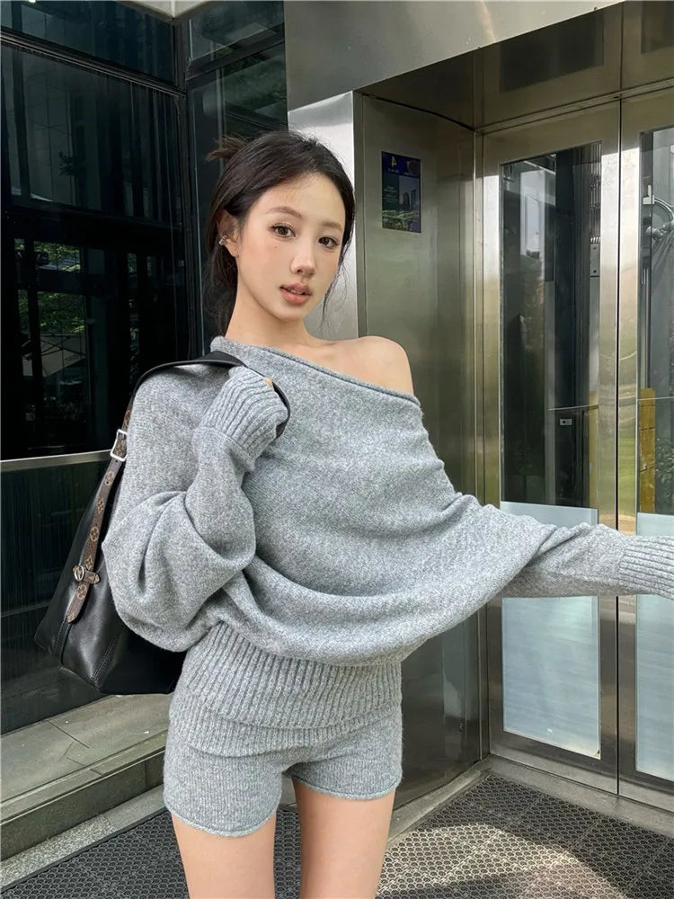 New Knitted Two Pieces Tracksuits One
