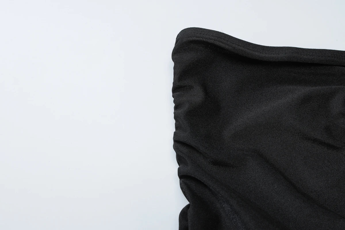 Dulzura Sleeveless Strapless Pleated Maxi Dress With Button Women’S Sexy Elegant Long Dress Party Club Office Spring Summer