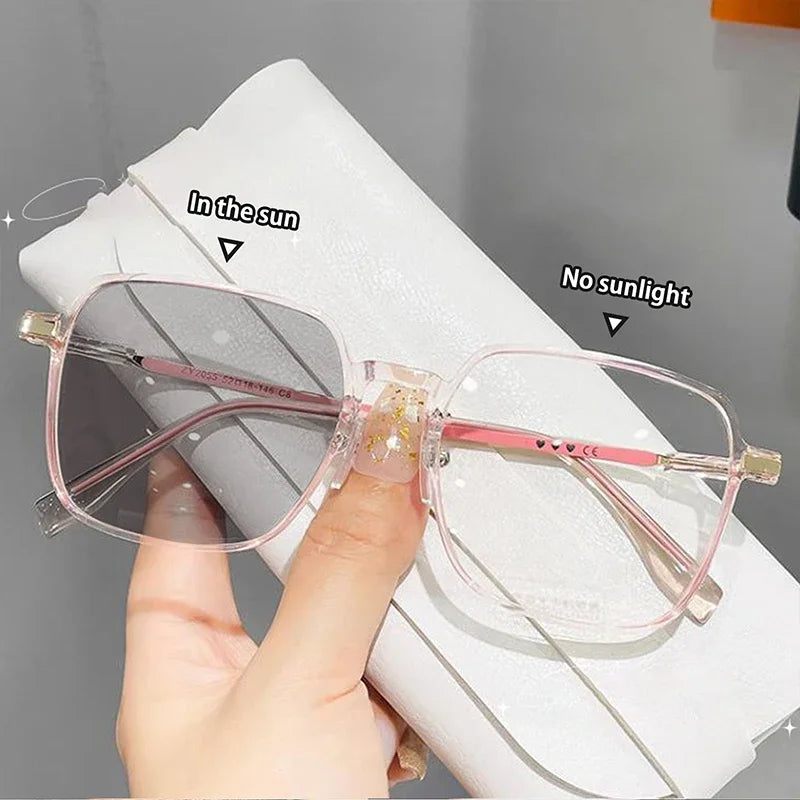 Photochromic Anti Radiation Glasses Metal Eyeglass Men