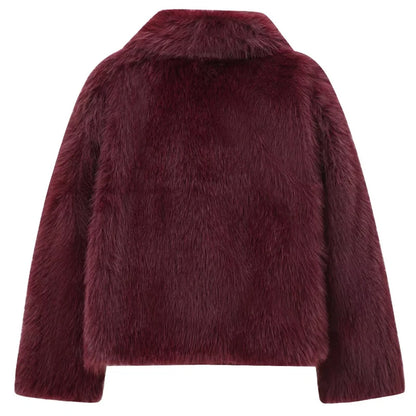 Plush Burgundy Crop Bomber Jacket