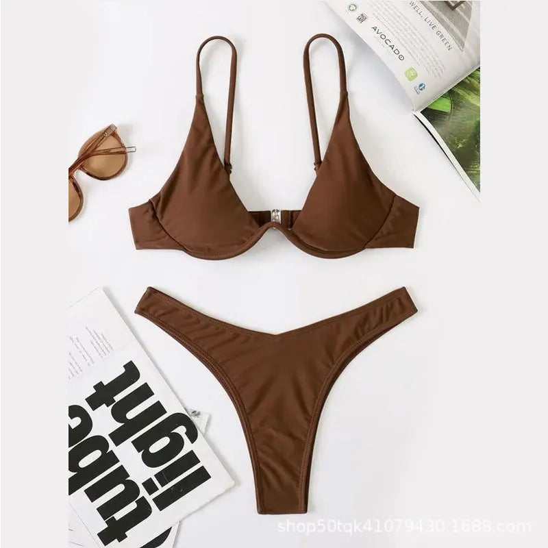 New Underwired High Cut Bikini Push