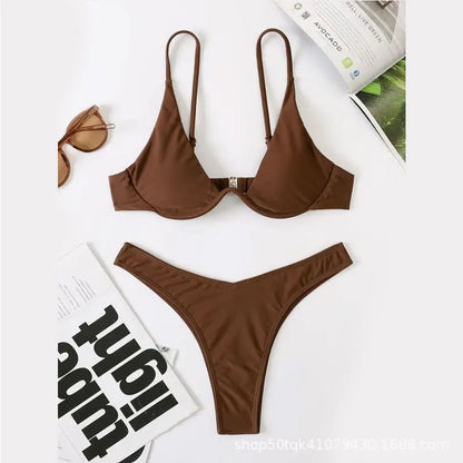 New Underwired High Cut Bikini Push