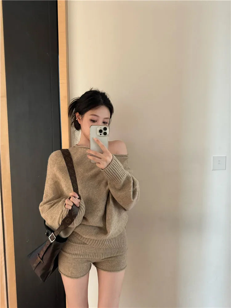 New Knitted Two Pieces Tracksuits One