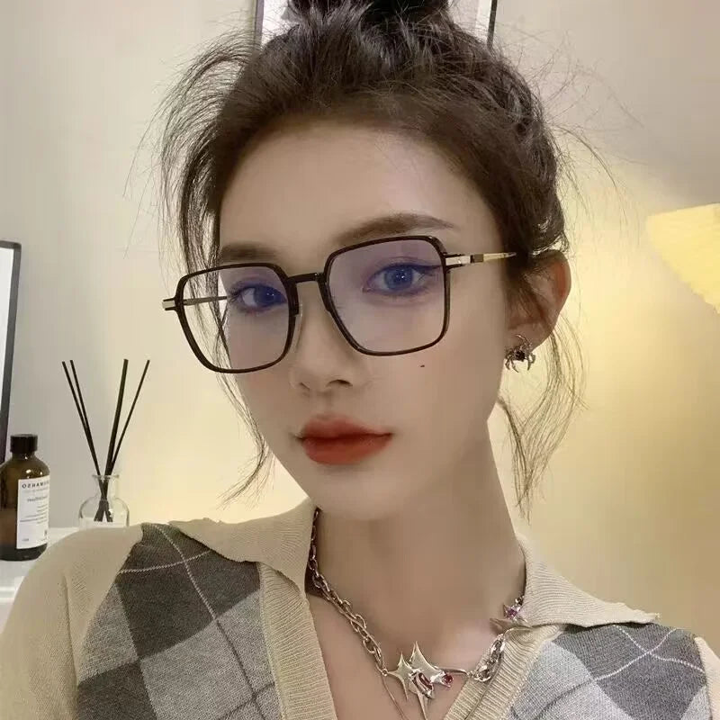 Photochromic Anti Radiation Glasses Metal Eyeglass Men