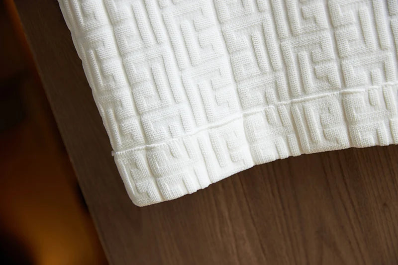 Elegant Design New Fall Slim Fit Notched Sweater Tops Mini Skirt Stretchy Knitted 2 Pieces OL Sets with Belt