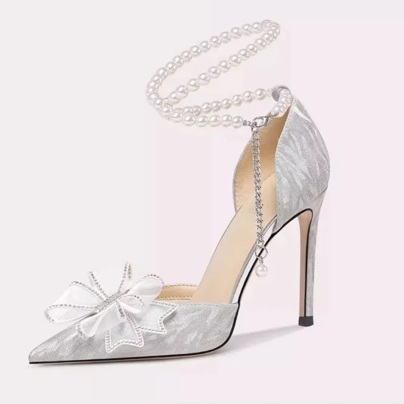 Poplular Zapatos De Mujer Bowtie Beading